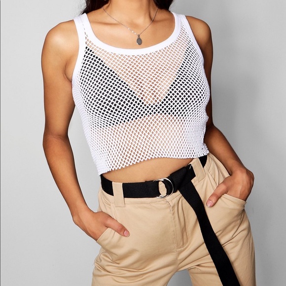 boohoo fishnet top